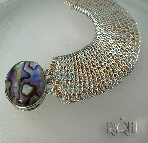 abalon silver dragonscale bracelet.